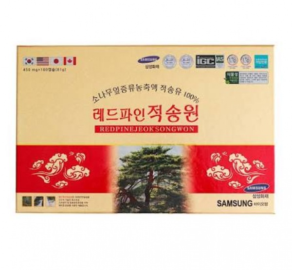 Tinh Dầu Thông Đỏ Chính Phủ Red Pine SMS Biopharm 180 Viên/Thùng 20 Hộp Chính Hãng Hàn Quốc